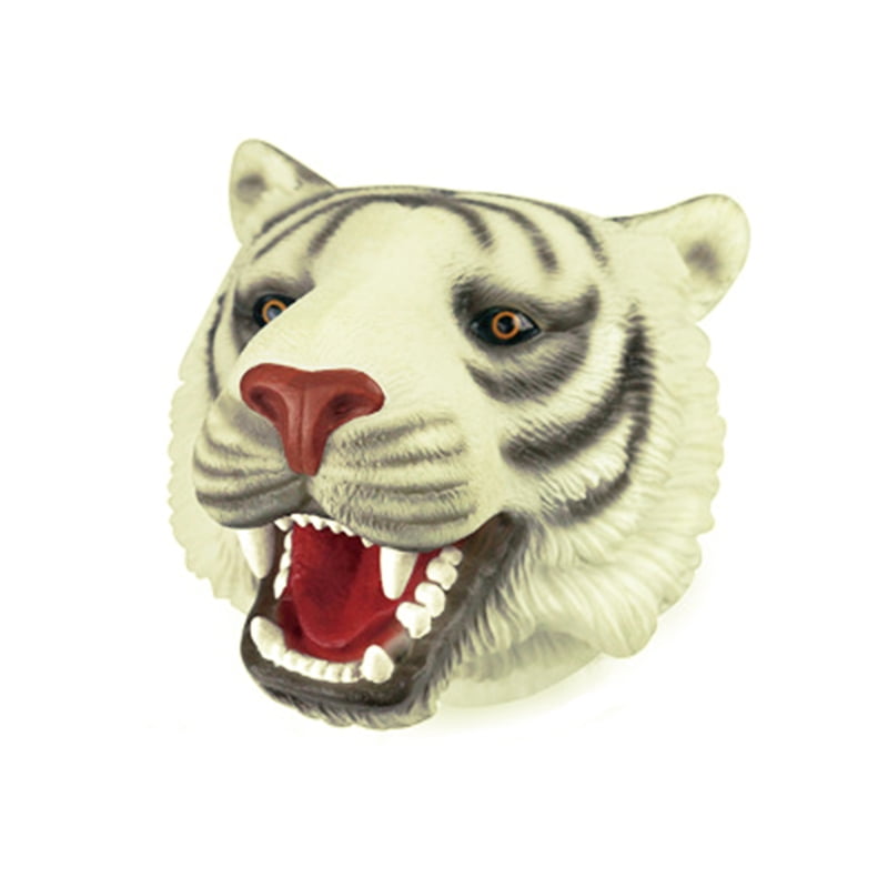 Tiger Head Realistic Rubber Animal Hand Puppet Toy 