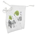 thumbnail image 2 of Family Fabric Pouch Set of 2, We Are Family Words on a Green Speech Bubble with Family Shoes Sketch, Drawstring Bag for Toiletries Masks and Favors, 9" x 6", Apple Green Black White, by Ambesonne, 2 of 2
