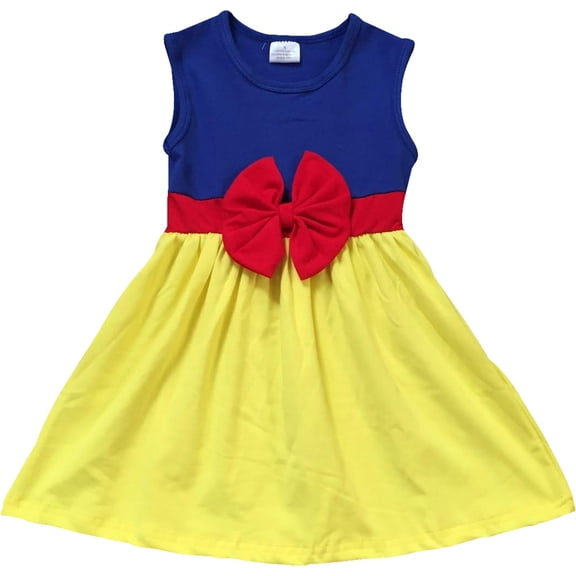 Toddler Flower Girl Kids Cute Sleeveless Bow Summer Party Flower Girl Dress Yellow 2T XS 201280 BNY Corner