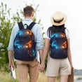 thumbnail image 5 of Naloa Red And Blue Fire Dragon C Canvas Backpack for Men Women Rucksack Casual Travel Daypack College Tote Satchel Bookbag for Teens-Small, 5 of 7
