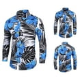 thumbnail image 2 of PBNBP Mens Dress Shirts Floral Print Personality Business Long Sleeve Dress Shirts Vintage Button Down Shirts Turn Down Collar Tops, 2 of 7