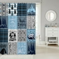 thumbnail image 2 of Manfei Adults Female Men Camper RV Car Shower Curtain 72Wx72L,Happy Camping Bath Curtain,Geometric Plaid Bathroom Curtain 72Wx72L,Bathroom Decor(Waterproof), 2 of 6