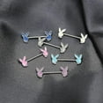 thumbnail image 3 of 1PairCuteRabbitNipplePiercingRingStainlessSteelBarNipplePiercingCartoonBunnyChestStudBodyJewelry, 3 of 5