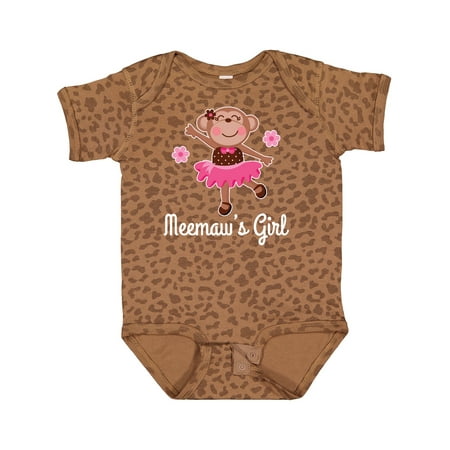 

Inktastic Meemaw Girl Ballerina Monkey Gift Baby Girl Bodysuit