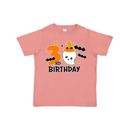 

Inktastic 3rd Birthday with Ghost and Bats Halloween Gift Toddler Boy or Toddler Girl T-Shirt