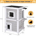 thumbnail image 3 of Costway Casita para Gatos Casa de Madera 2 Niveles para Gatitos con Panel Desmontable Techo Asfaltado 3 Puertas 2 Plataformas 51 x 51 x 81 cm, 3 of 10