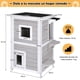thumbnail image 3 of Costway Casita para Gatos Casa de Madera 2 Niveles para Gatitos con Panel Desmontable Techo Asfaltado 3 Puertas 2 Plataformas 51 x 51 x 81 cm, 3 of 10