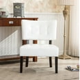 thumbnail image 4 of Roundhill Furniture Movile Blended Leather Tufted Accent Chair with Oversized Seating, Ivory, 4 of 7