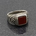 thumbnail image 7 of Silver Handmade Ring 925k Sterling Silver Red Square Shape Carnelian GemStone Ring Men's Ring with Round Stones Outstanding Gift KCR023, 7 of 7