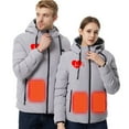thumbnail image 4 of Unisex Heated Hoodie Jackets,Heated Jacket 9 Heating Zones Heated Coat Heart Print Detachable Hood,Heated Coat with USB Smart Dual control (Battery Not Included), 4 of 9