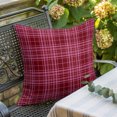 thumbnail image 3 of Throw Pillow Covers 18x18 Inch, Buffalo Plaid Decorative Pillow Cases for Couch Sofa Bed, Deep Maroon Farmhouse Gingham Striped Cotton Linen Square Home Decor Pillowcases with Hidden Zipper, 3 of 9
