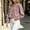 Pink, variant on Womens Cropped Denim Jacket Y2K Vintage Stand Neck Long Sleeve Button Down Jean Coat Comfort Casual Loose Fit Short Shacket Streetwear