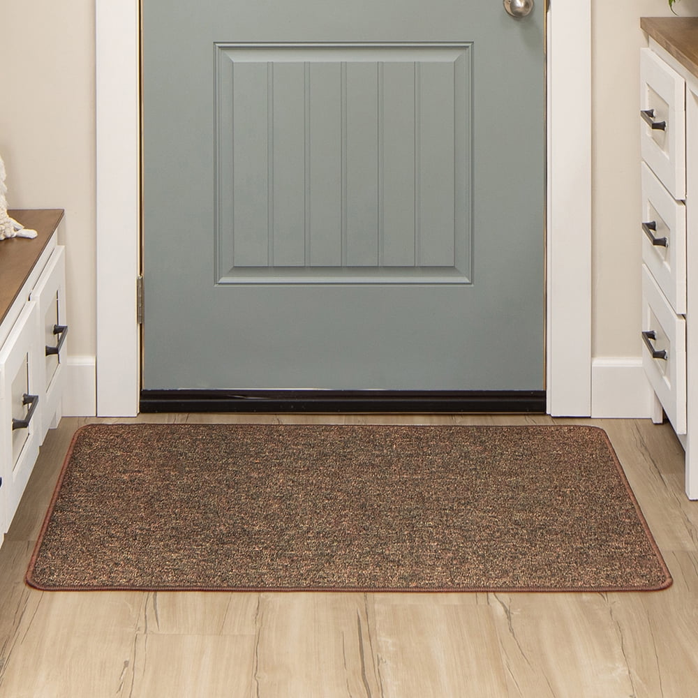 Mainstays Titan Solid Indoor Accent Rug, Pecan, 17" x 30"