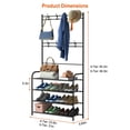 thumbnail image 2 of Entryway Coat Rack, iMounTEK Shoe Rack for Entryway Coat Rack Freestanding with 4-Tier Storage Shelves and 8 Double Hooks or Living Room, Bathroom, Hallway, 2 of 7