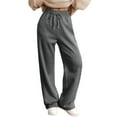 thumbnail image 2 of Dwralegc Sweatpants Women Fleece Winter Casual Elastic Waist Wide Leg Pant Drawstring Athletic Loose Sweatpant with Pockets Gray S, 2 of 4
