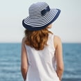 thumbnail image 6 of Women Floppy Sun Beach Hats w/ Bow Wide Brim Summer UV Protection Foldable Gardening Hiking Cap by Solaris Navy, 6 of 6