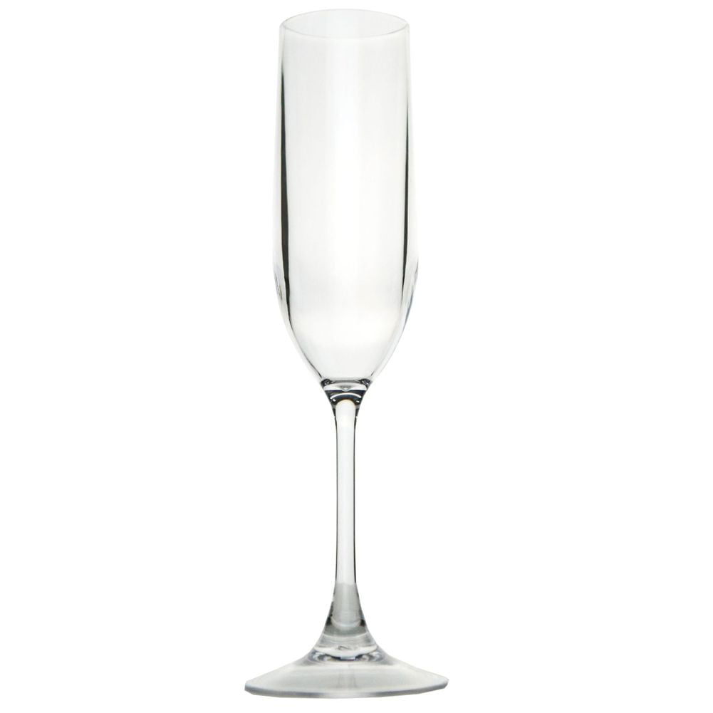 Unbreakable Polycarbonate White Champagne Flutes 180ml 6oz Pack of 12 