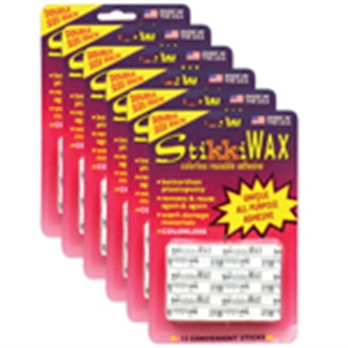 StikkiWorks StikkiWAX Adhesive Bars/Sticks 6.40" x 4.20" x 1.60" Clear 12 Per Pack 6 Packs