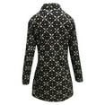 thumbnail image 6 of IROINNID Women's Mid-Long Open Front Coat Stand Collar Graphic Prints Long Sleeve Elegant Outerwear Casual Tweed Loose ooo, Multicolor, 6 of 6