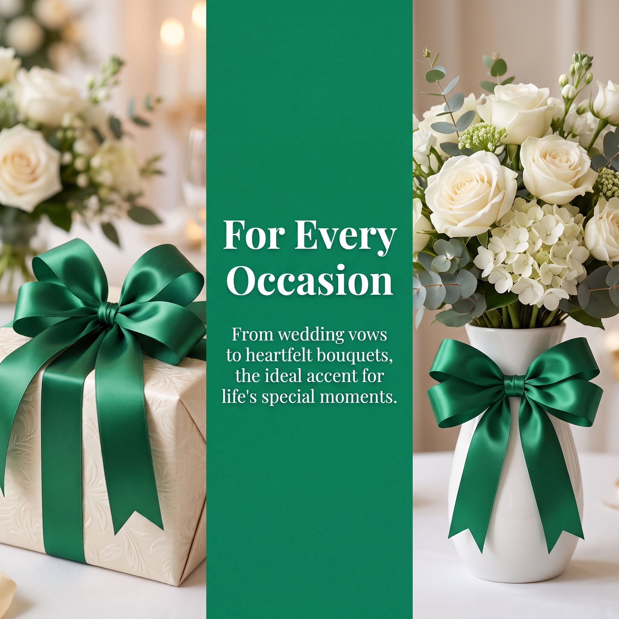 Unique Bargains Metallic Fabric Ribbon for Gift Wrapping and Decoration Green 5.5 Yard
