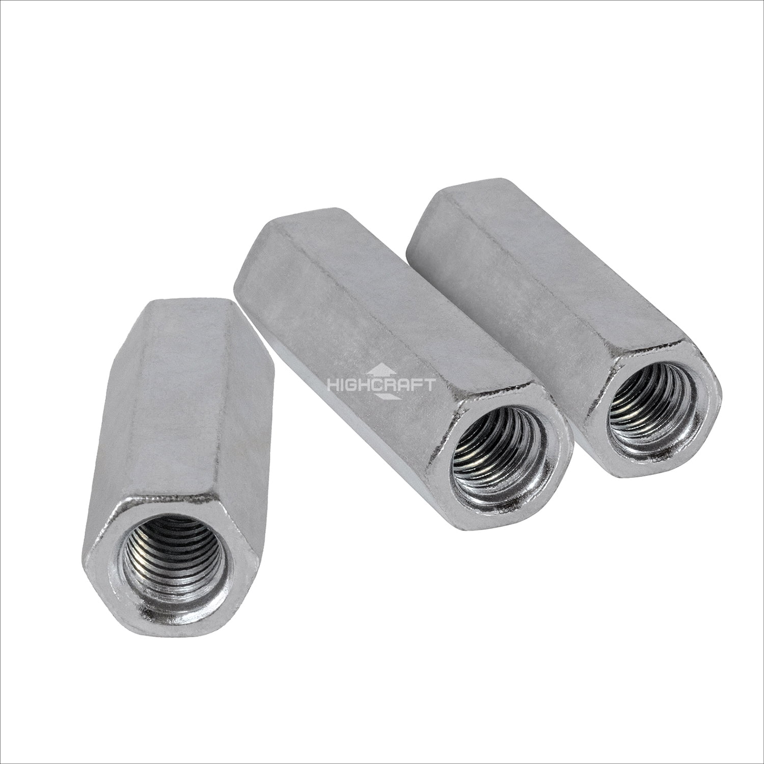 Highcraft 7/8" X 2-5/8" Rod Coupling Nuts, Zinc Plated, 30 Pk