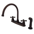 thumbnail image 1 of Kingston Brass Vintage Double Handle Goose Neck Kitchen Faucet with Sprayer, 1 of 1