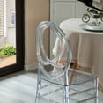 thumbnail image 3 of Fabulaxe QI004659.CL Modern Acrylic Phoenix Dining Chair, Stackable Transparent Party Chair, Crystal Clear Acrylic Chair for Events and Weddings, Single, 3 of 8