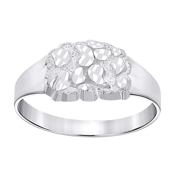925 Sterling Silver Unisex Nugget Fashion Ring 9.9x4mm Wide Size 11 Ring for Women - 1.8 Grams