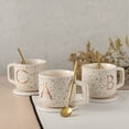 thumbnail image 5 of Thyme & Table 13.5 fl oz Monogram A Stoneware Mug, Coaster and Stir Set, 5 of 5