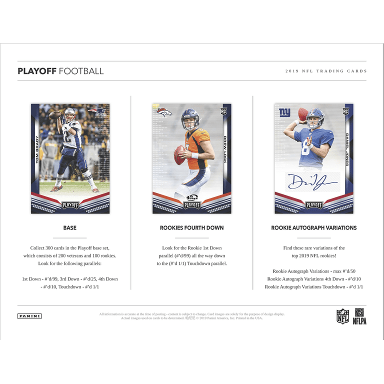 2019 Panini Playoff Football Blaster Box- 56 Cards |1 Autograph or  Memorabilia Card | 7 Rookies, and Rookie Kickoff Exclusives! - Walmart.com