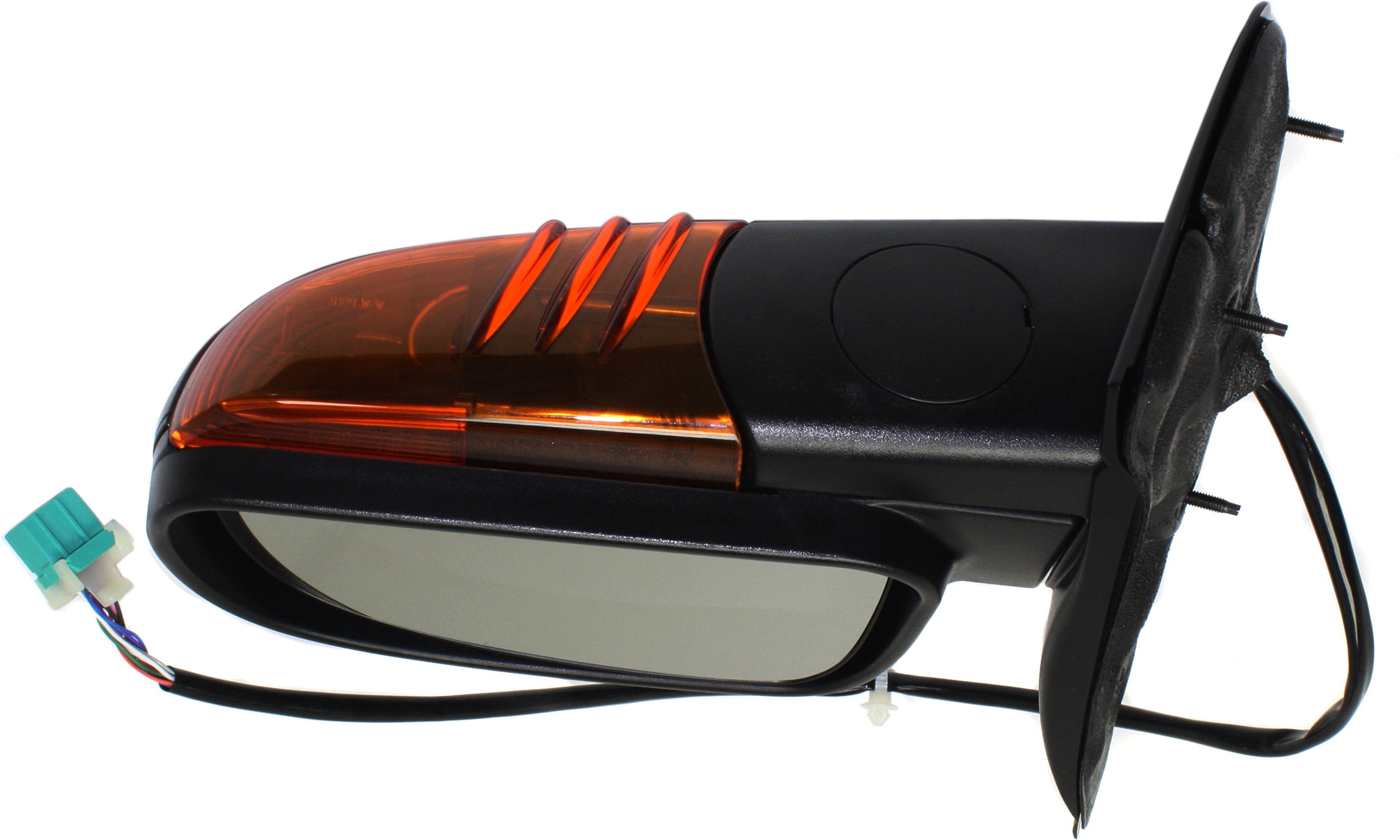 Mirror Compatible With 2002-2003 Chevrolet Trailblazer GMC Envoy Right Passenger Side Heated In-housing Signal Light Textured Black Kool-Vue