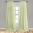 thumbnail image 5 of Ambesonne Nature Curtains, Geometric Spring Leaves, Pair of 28"x95", Green White, 5 of 5