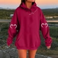 thumbnail image 3 of TKLPEHG Halloween Hoodies For Women 2025 Fall Winter Fashion Warm Fleece Hoodies Casual Long Sleeve Hooded Pullover (Wine,XL), 3 of 4