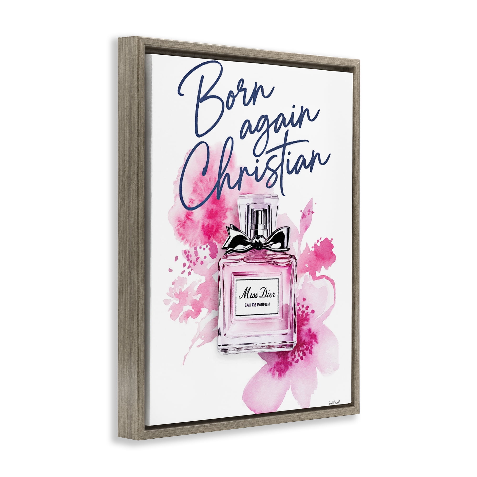 Born Again Christian with Fragrance Brown Framed Floater Canvas Wall Art, design by Amanda Greenwood
