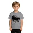 thumbnail image 3 of Boys T Shirts Deer Mountain Patriotic Print Short Sleeve Casual Tee Girls' Tops Grey 18-24 Months, 3 of 4