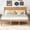 Queen + Oak + Pine, variant on Espresso Twin Platform Bed Frame with Headboard, Pine Wood Slat Support, No Box Spring Needed, Space Saving Bed for Small Bedrooms