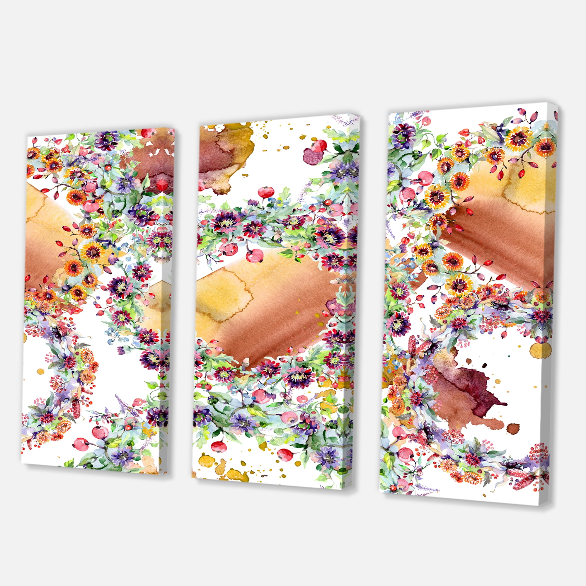 Designart Vibrant Wild Spring Leaves 28 in x 36 in Painting Canvas Art Print, by Designart