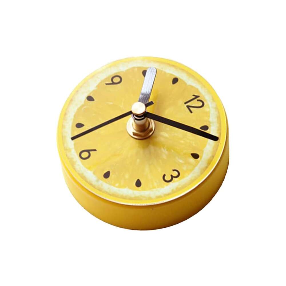 ALmi Refrigerator Magnet Clock Yellow Lemon Fruit Shaped Clock ...