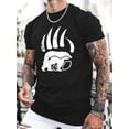 thumbnail image 1 of Bear's Paw Print Cotton Casual Novel Men's T-shirt, Short-sleeved Summer Shirt, Comfortable Fit, Fashionable StreetRound Neck T-shirt, Suitable For Daily And Outdoor Tee For Adult, Men, Women, Teen,, 1 of 4