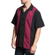 G-Style USA Mens Two Tone Retro Button Down Bowling Shirts