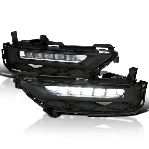 Spec-D Tuning Chrome LED Fog Lights   Built-In LED Bulbs   Switch Compatible with 2016-2017 Honda Accord 2Dr Coupe L R Pair Assembly