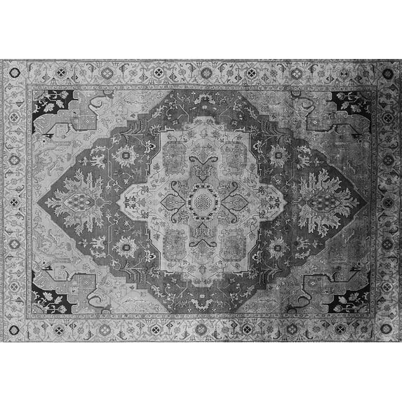 Ahgly Company Indoor Rectangle Oriental Gray Industrial Area Rugs, 6' x 9'