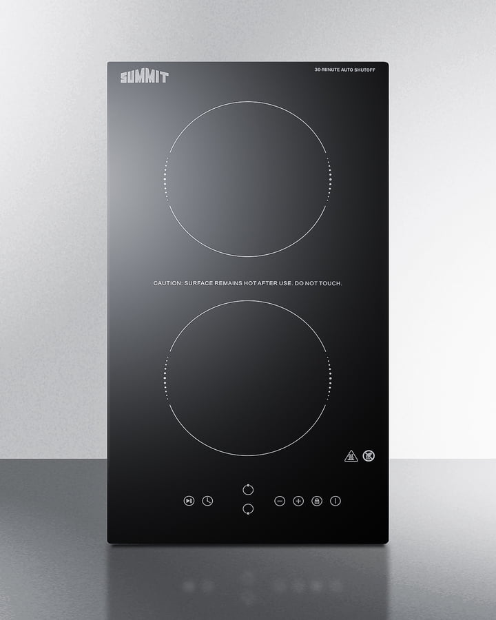 12" Wide 115V 2-Burner Radiant Cooktop With Safety Shutoff