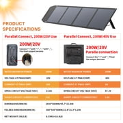 LVYUAN 200 Watt Solar Panel Foldable Solar Charger with Adjustable Kickstands, Portable IP67 Waterproof for Home, RV, Outdoor, Camping, Power Station, off Grid