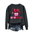 thumbnail image 4 of YueHuiYing Women's Round Neck Valentine's Day Heart-Shaped Printed Long Sleeved Top Lover Day Sweatshirt, 4 of 5