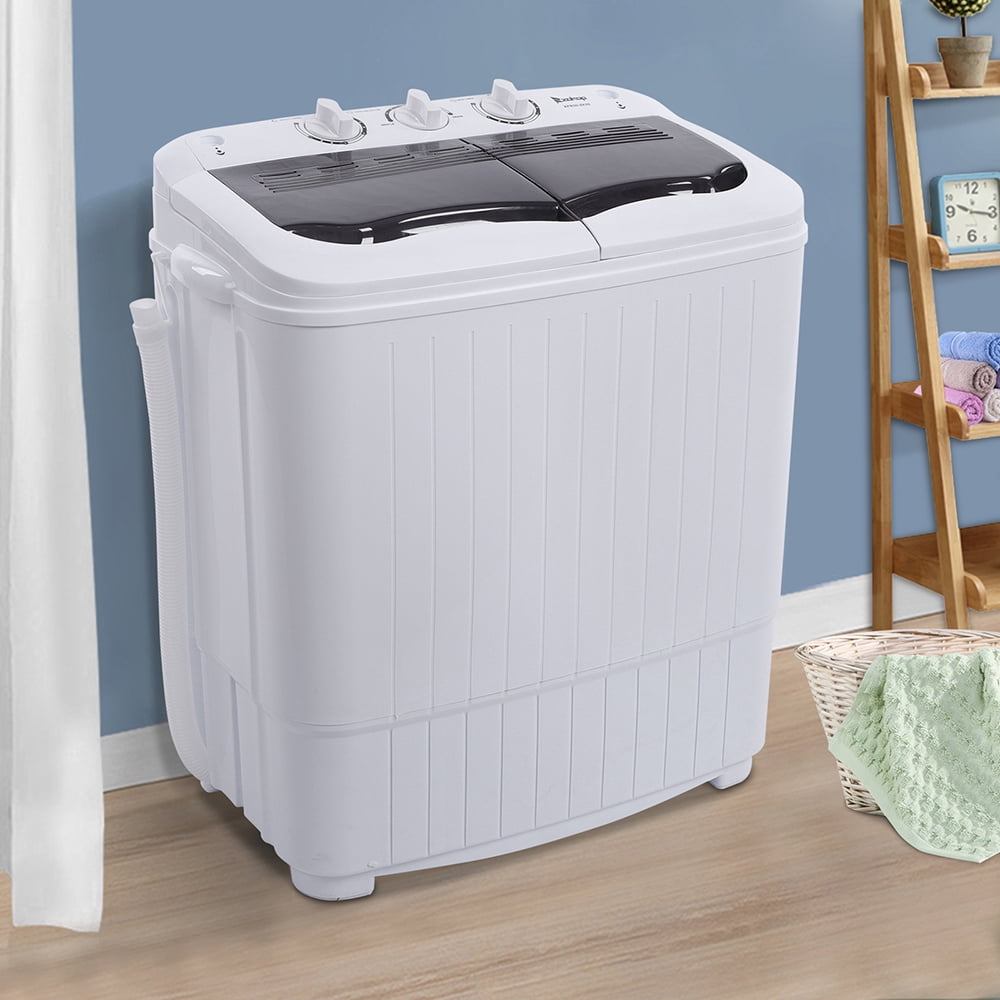 Compact Washing Machine Portable Twin Tub Laundry Washer with Builtin