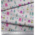 thumbnail image 2 of Soimoi Polyester Crepe Fabric Cartoon Machine & Gear Parts Hardware Print Fabric by Yard 42 Inch Wide, 2 of 3