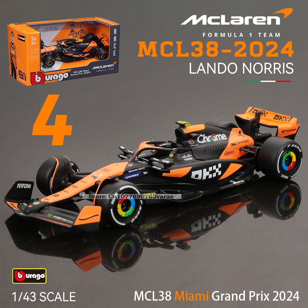 McLaren Formula 1 MCL38 ミニカー 2024 1:43 2024 F1 Mclaren Mcl38 Monaco Grand Prix F1 Alloy Miniature