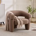 thumbnail image 4 of JURANYAZHU Modern Barrel Accent Chair Round Armchair,Lambswool Fabric,for Bedrooms Living Rooms Study Rooms Balconies,Brown, 4 of 8