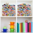thumbnail image 6 of Yayeee 2 Pack Canvas Storage Basket with Handles for Shelves Fabric Bins Closet Organizer, Purple Colorful Circles, 6 of 8